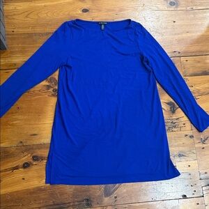 Eileen Fisher Royal Blue Garment Long Sleeve Top or Mini Dress Size Medium